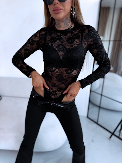 Кружевное боди "HELEN HS9877" - черный ПРЕДЗАКАЗ